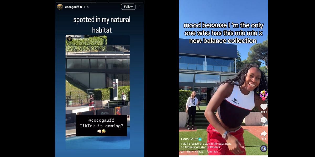 Images via Coco Gauff's Instagram and TikTok
